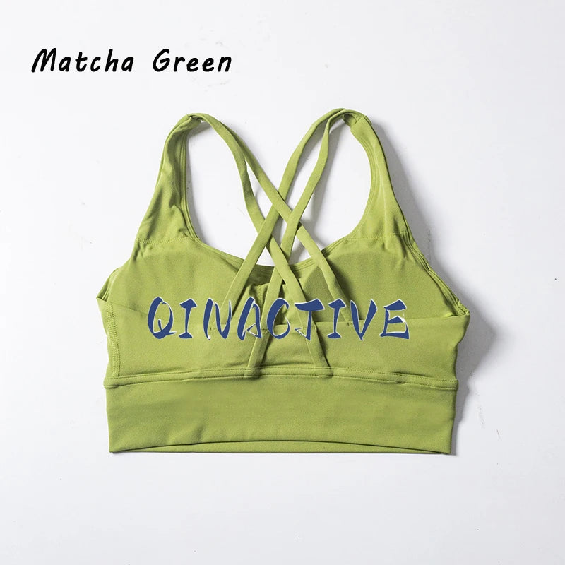 QINACTIVE 17 Colors Sports Bra For Women Gym Top Women's Bras Solid Color Nylon Yoga Bra Sexy Top  Breathable Underwear Fitness