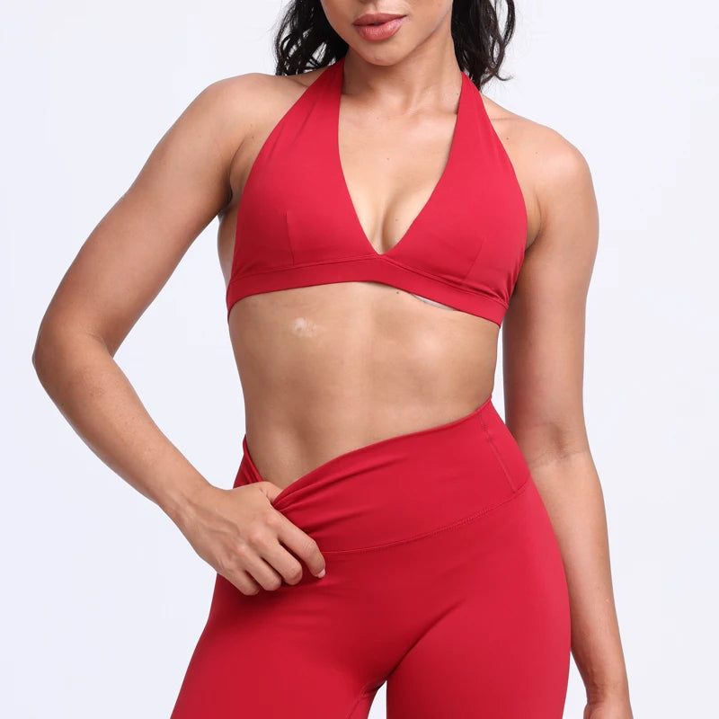 QINACTIVE Women's Yoga Sports Bra Running Fitness Cycling Removable Padded Breathable Comfortable Bra