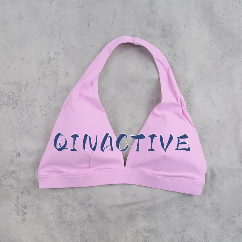 QINACTIVE Women's Yoga Sports Bra Running Fitness Cycling Removable Padded Breathable Comfortable Bra