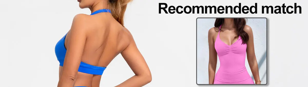 NCLAGEN Strappy Bra Gym Top Women High Support Thin Strap Seamless Halter Sports Bras Scrunch Workout Yoga Underwear With Pads