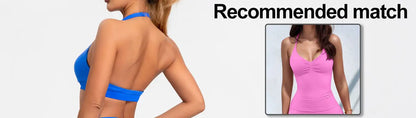 NCLAGEN Strappy Bra Gym Top Women High Support Thin Strap Seamless Halter Sports Bras Scrunch Workout Yoga Underwear With Pads