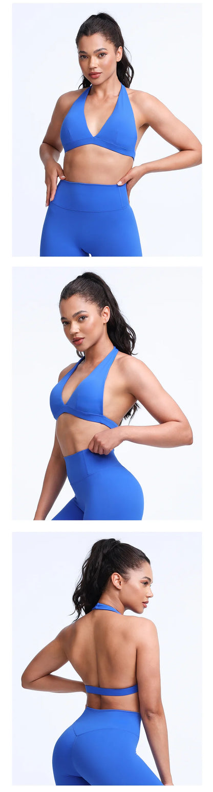 QINACTIVE Women's Yoga Sports Bra Running Fitness Cycling Removable Padded Breathable Comfortable Bra