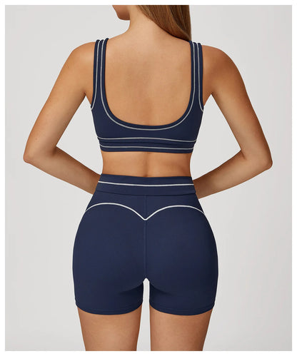Ningyu Color Contrast Yoga Bra Women's Breathable Gym Fitness Bra Shockproof Sport Underwear Female Workout Bra Push Up Crop Top