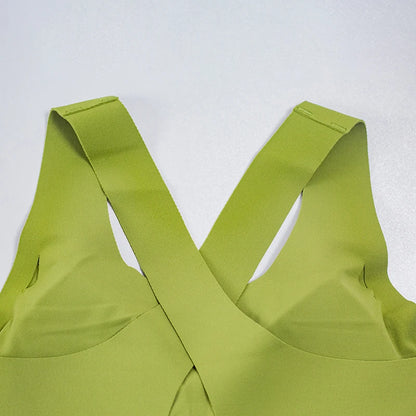 Women's Sports Vest Wide Shoulder Straps Yoga Bra Fixed Chest Cushion Shock-Absorbing Comfort Beautiful Back Fitness