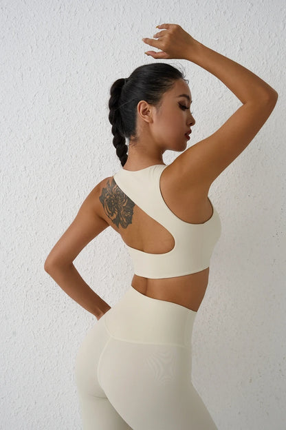 QINACTIVE  Sexy Backless Women Crop Top Fitness Solid Sports Bra Gym Shockproof Workout Yoga Tank Tops