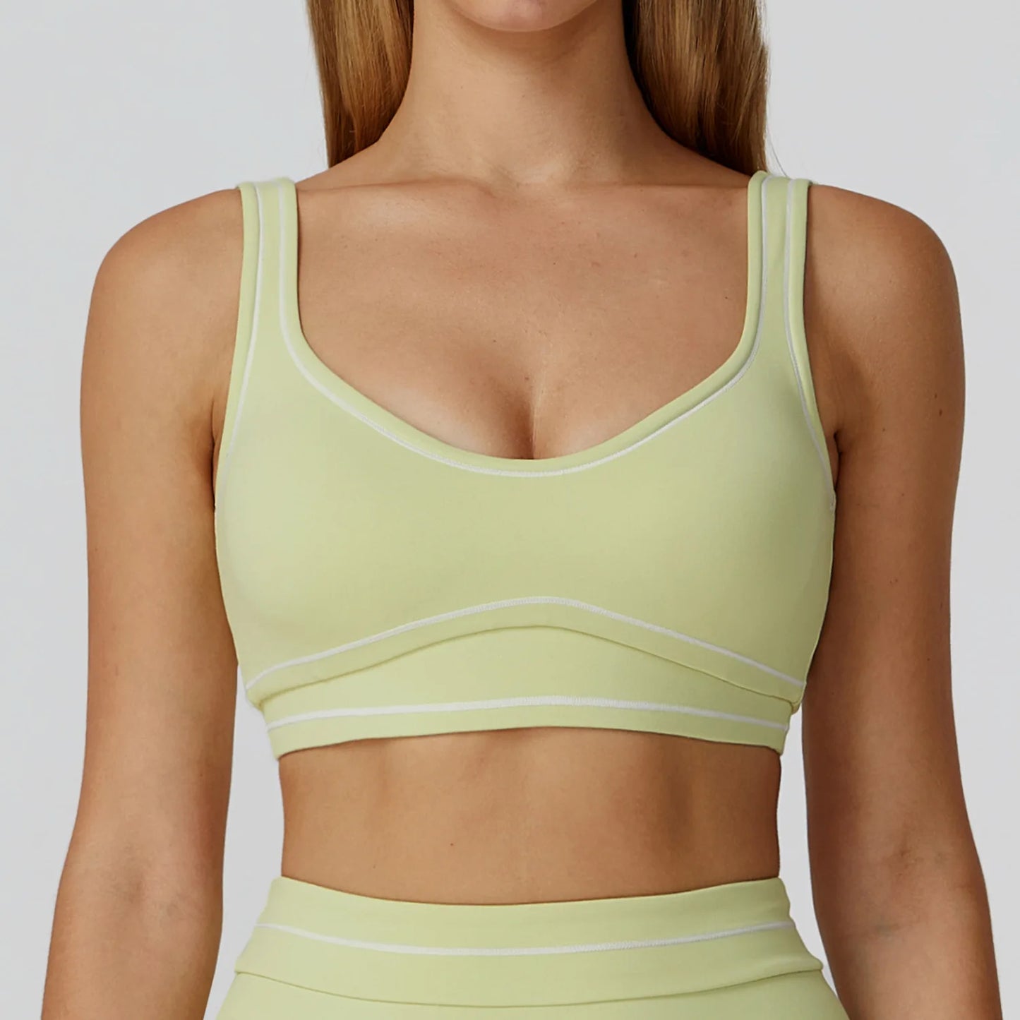 Ningyu Color Contrast Yoga Bra Women's Breathable Gym Fitness Bra Shockproof Sport Underwear Female Workout Bra Push Up Crop Top